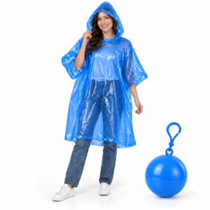 Custom Rain Poncho w/Keychain Ball
