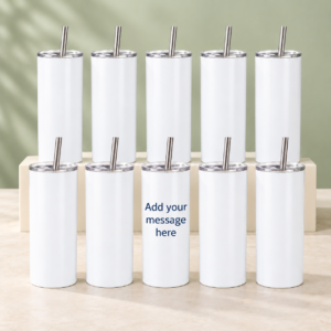 Custom 20oz. Skinny Tumbler w/Metal Straw and Brush Cleaner